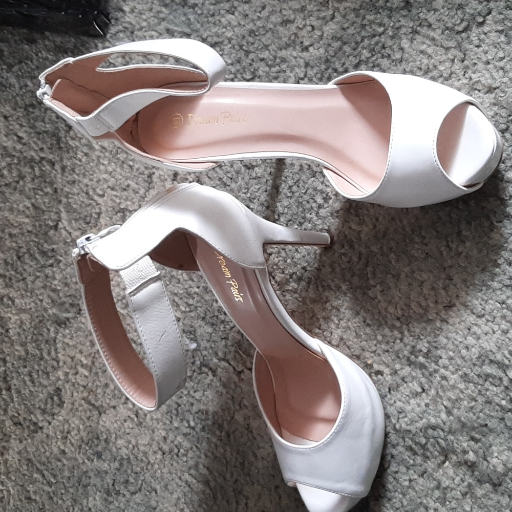Platform open toe heels size 11